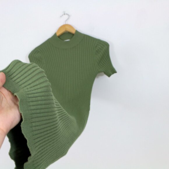 *Noise May Green Turtleneck Ribbed Midi Dress - Picture 6 of 7